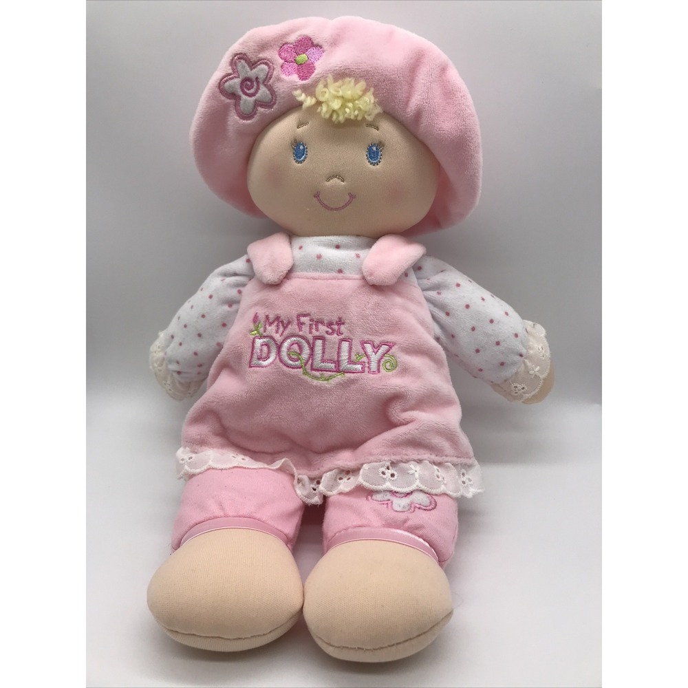 Baby Gund MY FIRST DOLLY 12" Plush Stuffed Doll Toy #059033 Pink Blue Eyes
